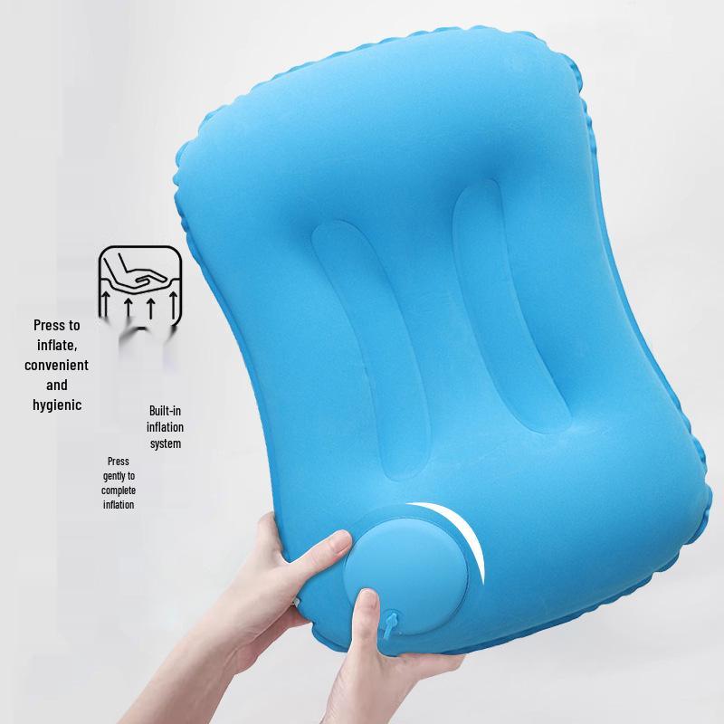 Automatic Inflatable Pillow: Portable Outdoor/Indoor Lumbar & Neck Support for Travel, Office Nap