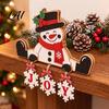 Santa Claus Reindeer Snowman Ornaments Wooden Christmas Tabletop Decor 2D Flat Hanging Shelf Sitters with JOY Ornaments Rustic Wood Crafts