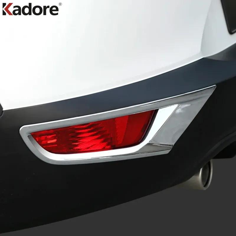 For Mazda CX-3 CX3 2015-    2024 Chrome Rear Fog Light Lamp Cover Trim Tail Foglight Bezel Trims Car Accessories