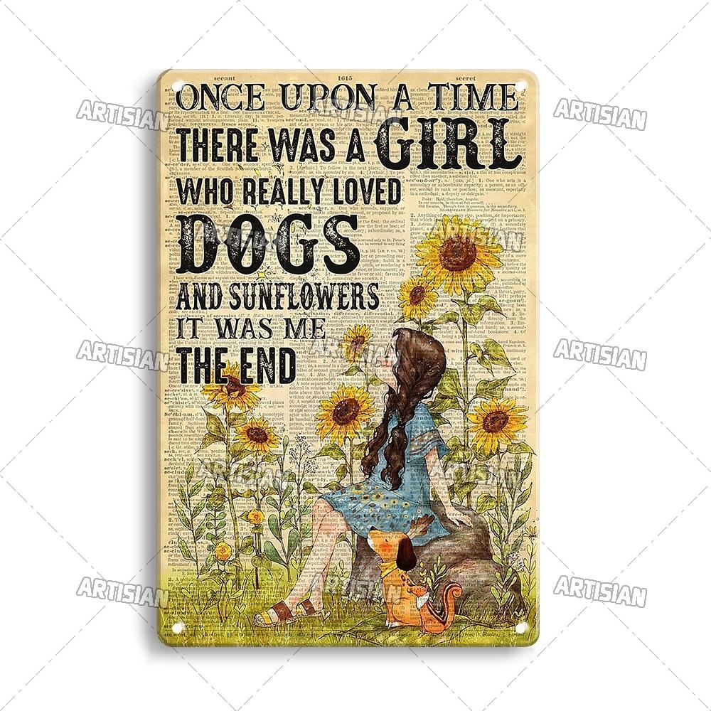Artisian Gypsy Metal Plate Hippie Tin Plaque GIRL SUNFLOWER Decorative Sign Wall Decor Garage Bar Pub Club Hotel Kitchen Home