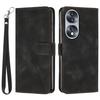 Protective Shell for Honor 70 5G Triangle Imprint Leather Stand Wallet Mobile Phone Cover with Strap