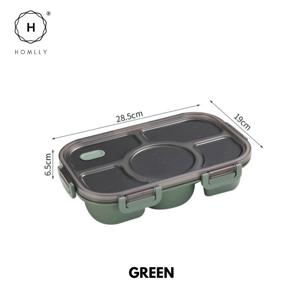 HOMLLY 5 Compartments Leakproof Salad Bento Lunch Box Container