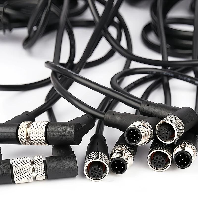 2metrový konektor senzoru M12, vodotěsný kabel, samec a samice, 4,5/8, 12pinový PVC, integrovaný vstřikovací konektor M12