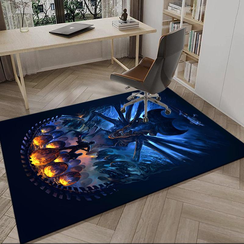 Alien Fire Carpet, Kitchen Rugs, Yoga Mat, Non-Slip Mats, Rug for Bathroom, Living Room bedroom, Camping Rugs Christmas Gift