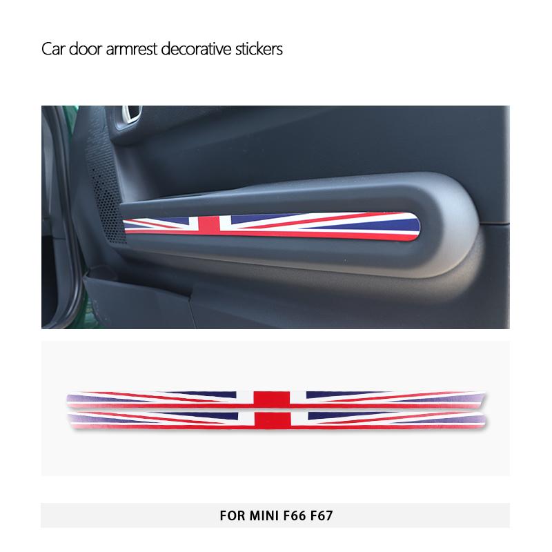 For Mini Cooper F66 F67 2024 2025 Car Door Armrest Decorative Leather Stickers Interior Protection Sticker Car Accessories