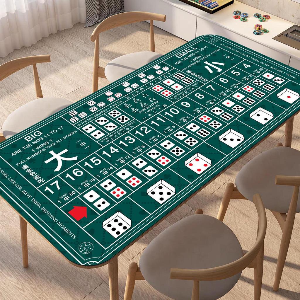 Large Non-Slip Texas Hold'em Poker & Baccarat Soft Cloth Table Mat with Diatom Mud