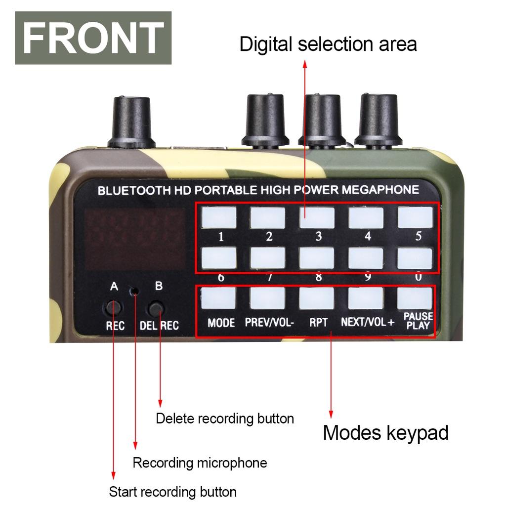 58W Richiami per Richiami da Caccia Altoparlante MP3 Kit Telecomando Giocatore Wireless Portatile Richiamatore Elettronico per Uccelli