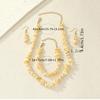 1 set of necklace bracelet earrings set Bohemian irregular white gravel beaded personality