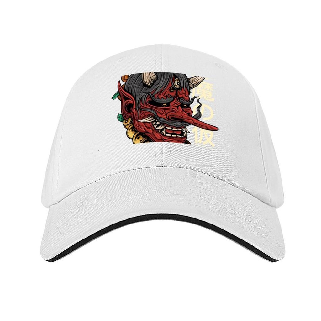Japanese Oni Mask Baseball Cap Bobble Hat Horse Hat Military Tactical Cap funny hat Unisex Caps Womens