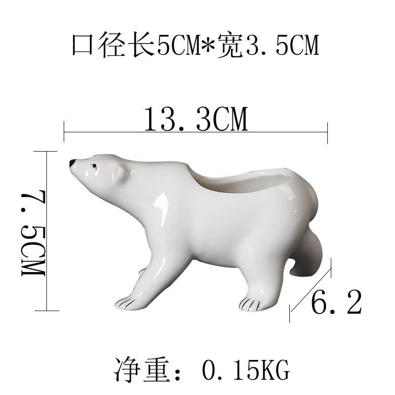 Polar Bear Succulent Flower Pot Personalized Ceramic Crafts Office Home Ornament Gardening Creativity