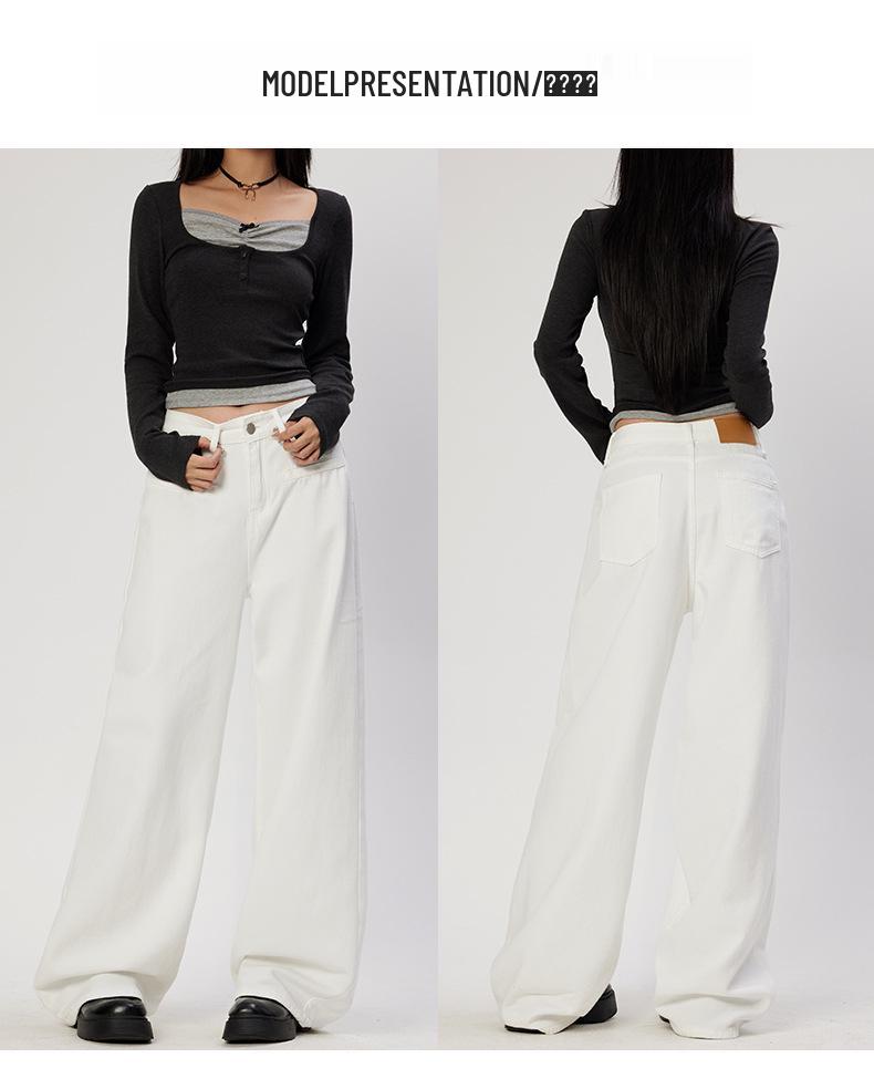 Jeans Blancos de Pierna Ancha de Alta Gama para Mujer Primavera 2026 - Favorecedores para Forma de Pera, Rectos Sueltos, Estilo de Longitud al Suelo