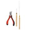 Hair Extension Tool Kit Plier Crochet Hook Pulling Needle Silicone Link Rings Beads Hair Styling