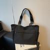All-matching Nylon Shoulder Bag Women's Large-capacity Tote College Student Schoolbag Casual Solid Color Simple Commuting Handbag