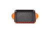 Grill Carre 24cm Cast Iron Enamel Pot with Handle, Orange, Gas, Induction, Oven, and Dishwasher Safe [Official Japanese Product]