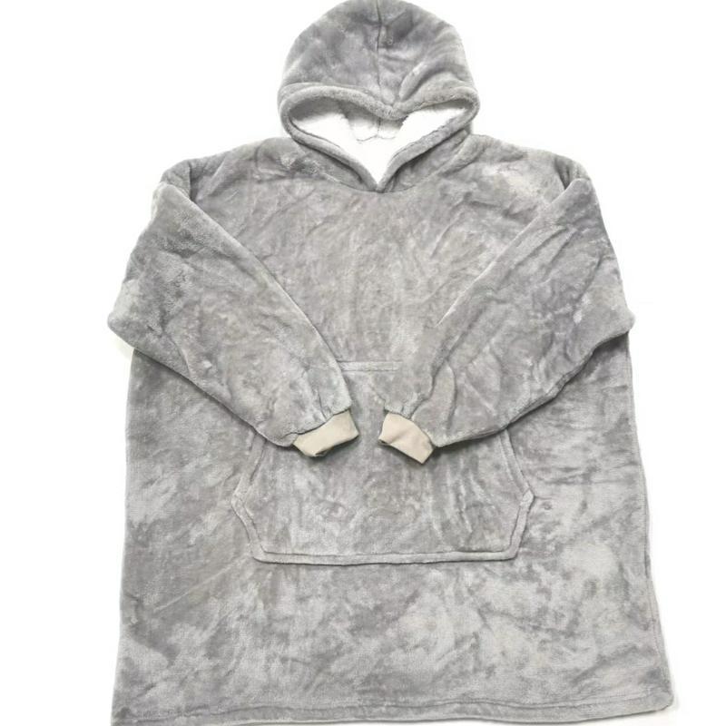 Unisex Hooded Fleece Blanket Pullover for Outdoor Warmth and Cold Protection