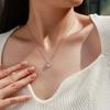 0.55 CTW S925 Sterling Silver  Moissanite Pendant Necklace Floating Center Moissanite Jewelry for Women