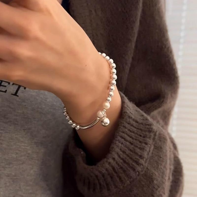 Korean Style Light Luxury Niche Fashion Round Bead Pearl Bracelet For Women