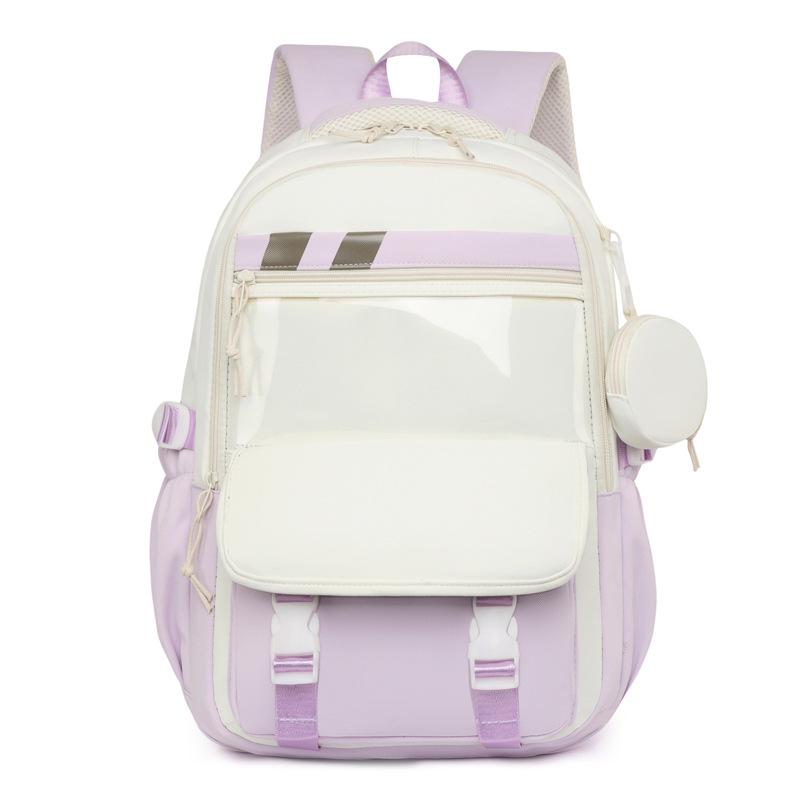 Schoolbag, Lightweight and Large-capacity, Junior High School Students and Girls, High School Color Matching, Simple Backpack, Casual