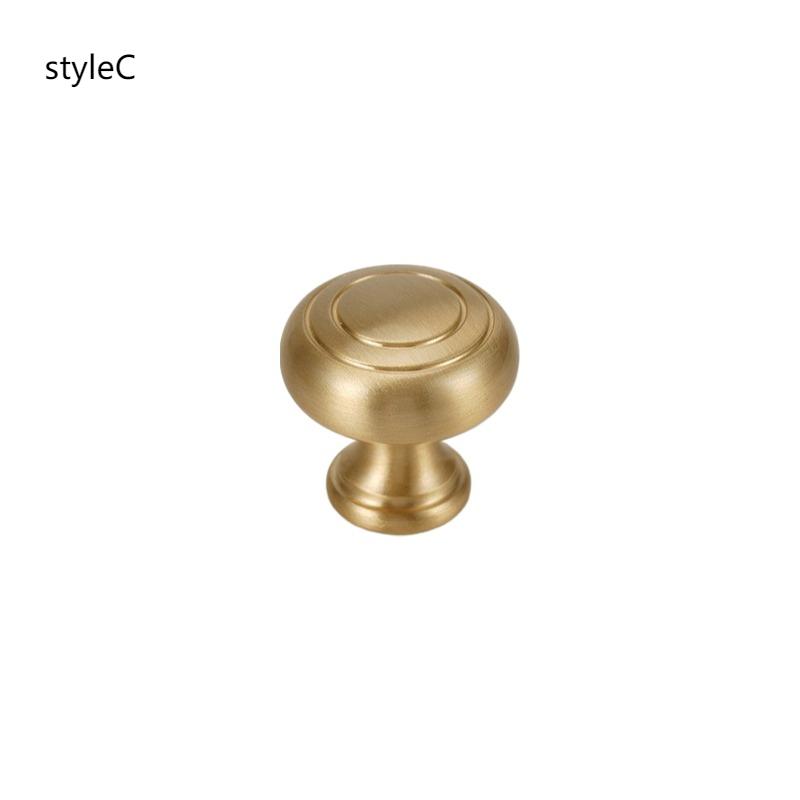 Solid Brushed Brass Kitchen Cabinet Pull Drawer Knob Bedroom Wardrobe Dresser Handle Luxury Furniture Knob - Single Hole