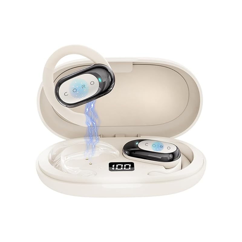 

Meisei Bluetooth 5.3 headset air conduction wireless earphones don t cover your ears ear hook both ears one ear Waterproof and drip-proof ENC clear