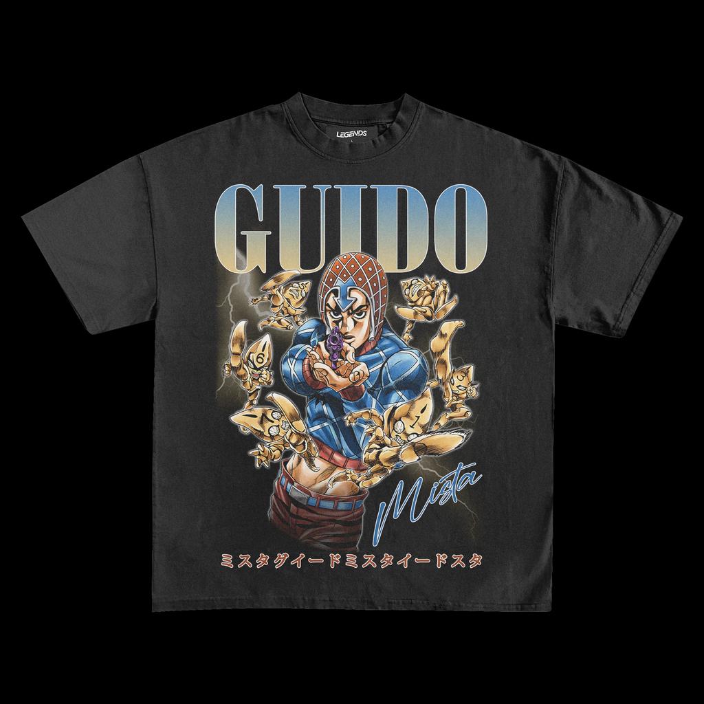 Jojo Guido Mista Tee Streetwear Y2k T-shirt Women's Men's Oversized Hip Hop Harajuku Casual Loose Short Sleeves High Quality Female Male Clothing