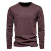Cotton Long Sleeve Men's T-shirt Solid Color Letter Print Casual T Shirts for Men New Spring Tops Tee Men Clothing