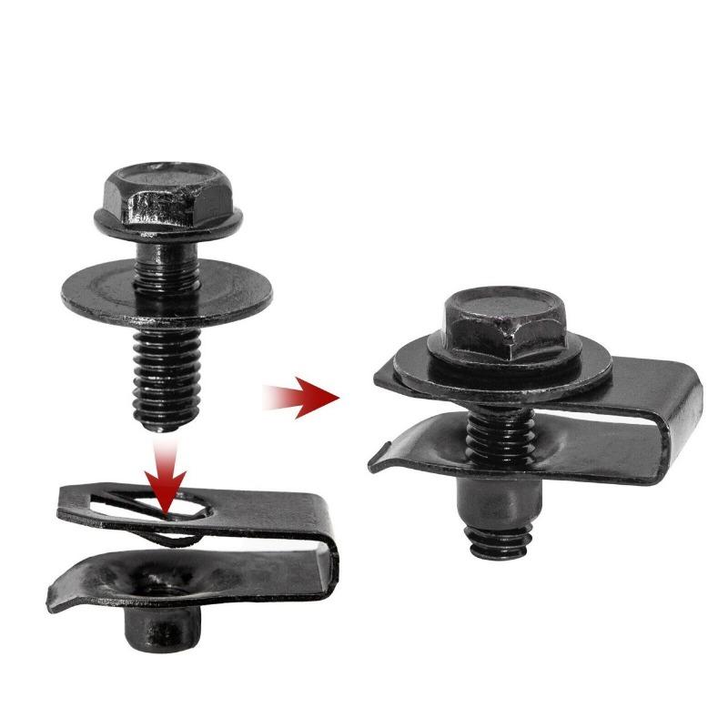 35PCS body bolt U-nut clamp M6 engine lower cover guard fender fixing screw chassis