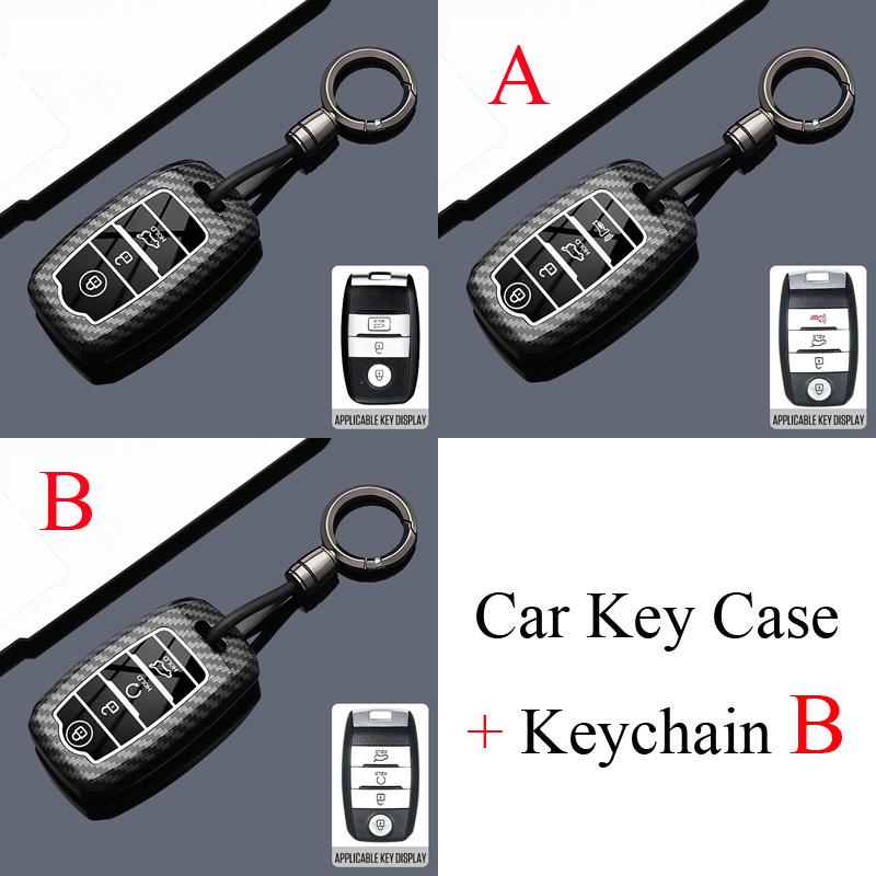 3 4 Buttons Carbon Style ABS Car Key Case Cover Fob for KIA Sportage Cerato Optima K2 K3 K4 K5 RIO Picanto Soul Sorento Sedona