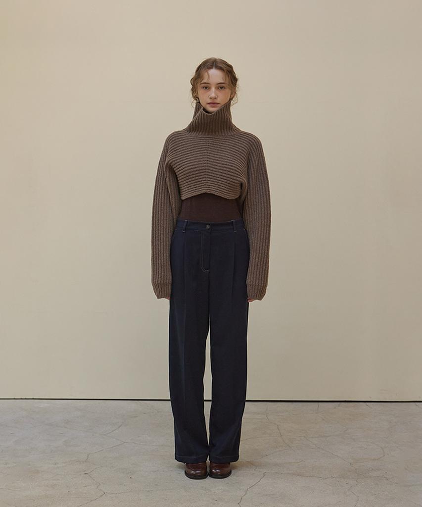 SHINE ON YOU Half Cardigan Turtleneck Crop Top