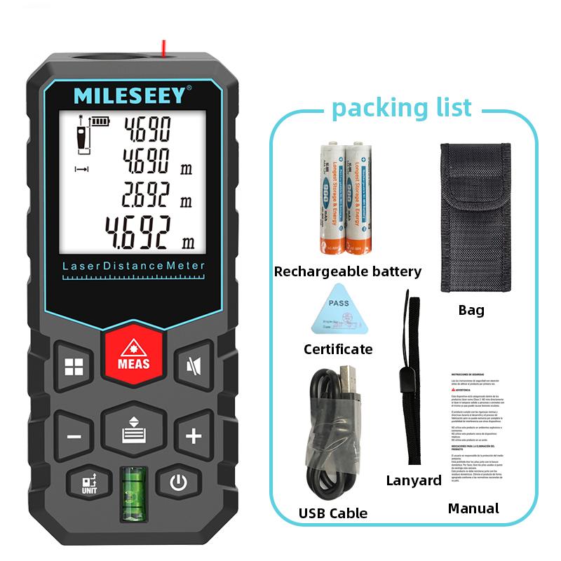 MILESEEY X5 Rechargeable Rangefinder 40M 60M 80M 100M 120M Laser Tape Measure,Trena Laser for Construction,DIY