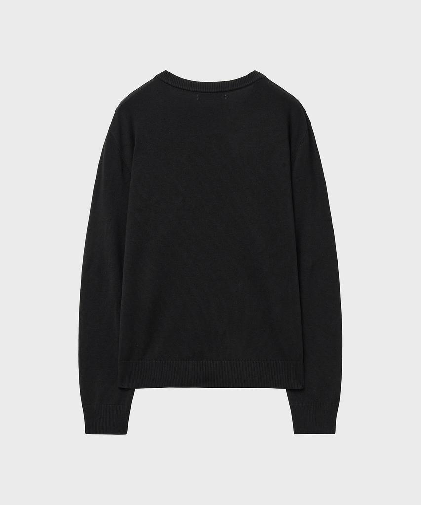 NOIRER Silky V-Neck Knit (Black)