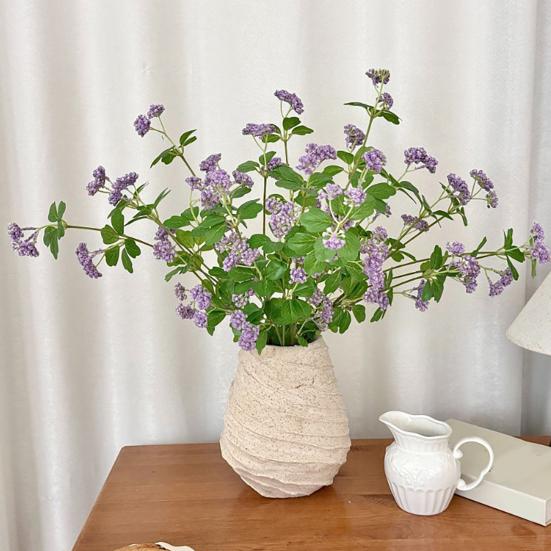 Artificial Flower Branch Realistic Stem And Green Fake Flower with Leaves for Floral