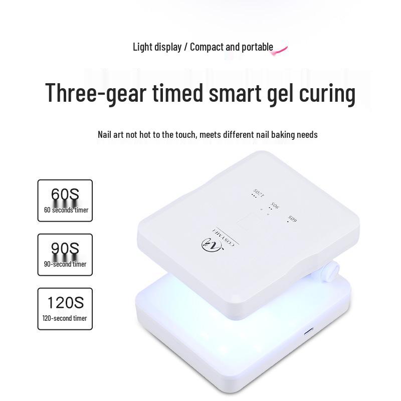 Portable Folding LED Manicure Lamp with Flip Cover – Quick-Drying, Smart Phototherapy for Nails, No Blackening Hands