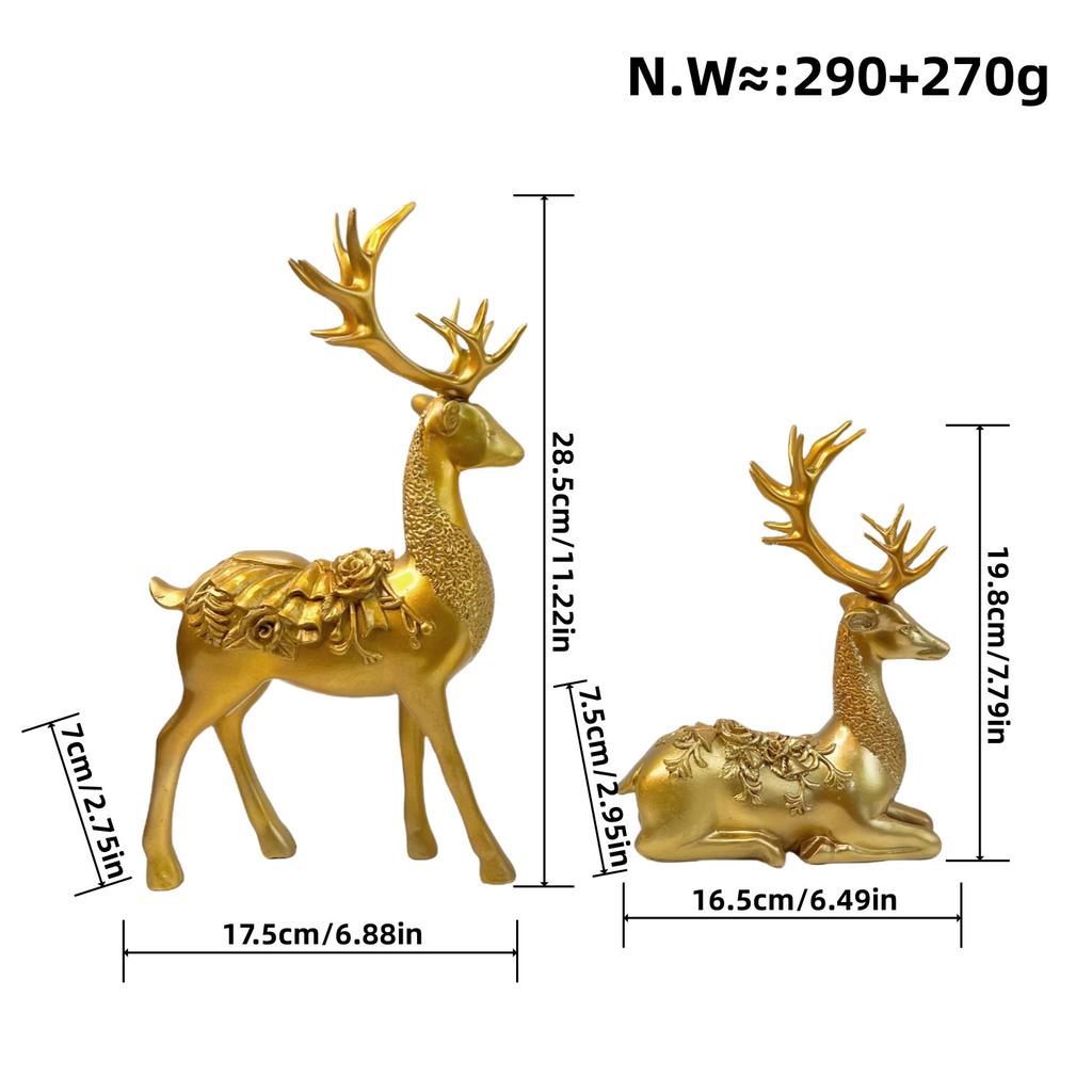 Kunstharzhandwerk Wassertransferdruck Bunte Hirschornamente Kreatives Paar Hochzeitsgeschenk Heim Wohnzimmer Weinschrank Dekoration