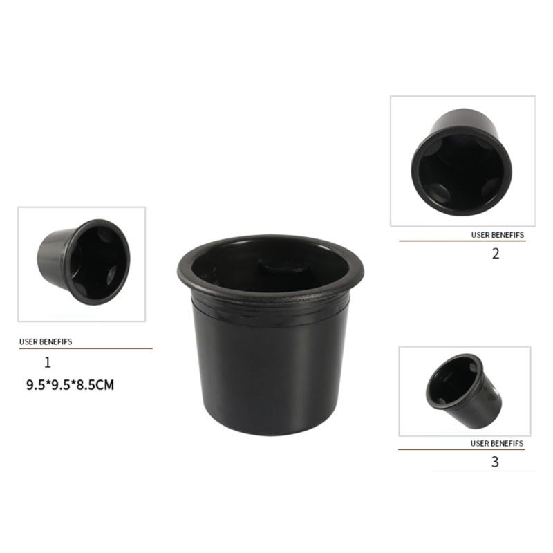Black ABS Car Cup Holder Suitable For Vehicles Campers Truck And Marine Vessels Easy To Clean And Install