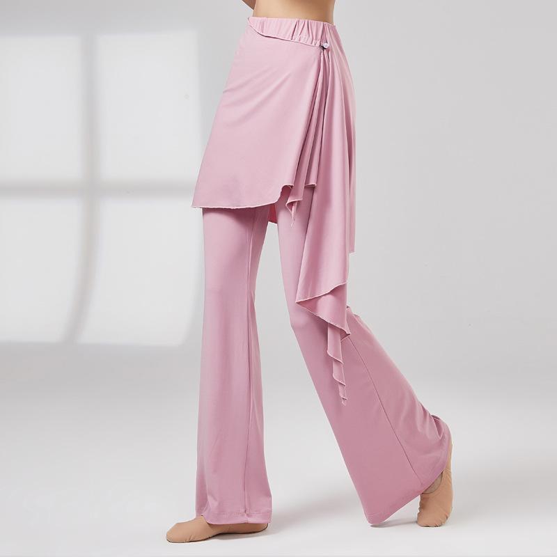 Women's Classical Dance Skirt Pants with Bell Bottoms and Drape Design
