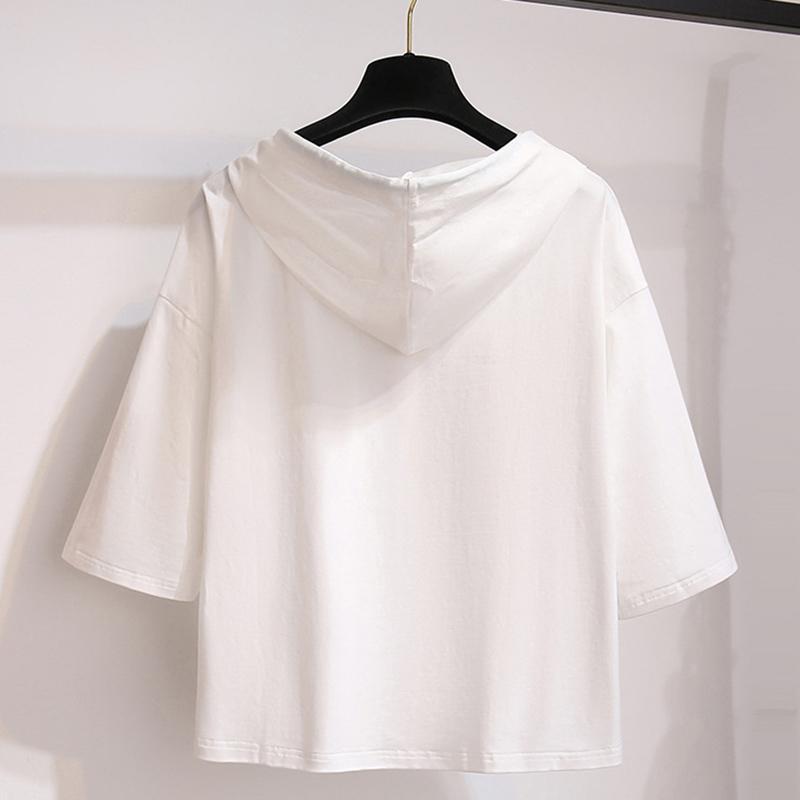 Sommer Neue Sonnenschutz Mit Kapuze Kurzen ärmeln T-shirt Student Koreanischen Stil Kleidung Lose Top frauen Kleidung