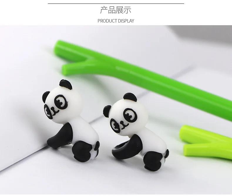 2 Pcs Random Color Cartoon Animal Panda Cute 0.5mm Black Ink Pen Desk Decoration Student Exquisite Gift