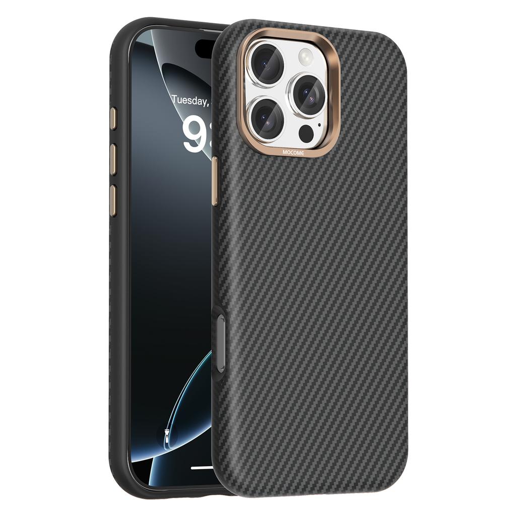 Business Magnetic Carbon Fiber Leather Case for iPhone 17 Pro Max 16 Plus 15 14 13 12 For Magsafe Camera Protection Cover