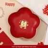 Wedding & Engagement Fruit and Candy Plate - Elegant Red Ornament for Living Room