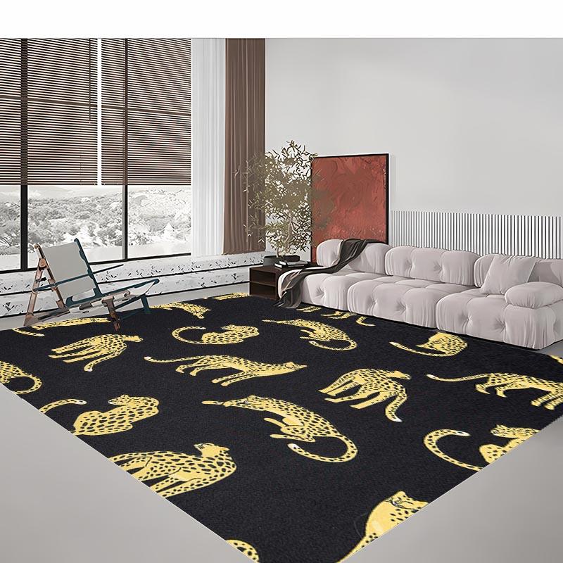 Leichter Luxus Teppich mit Leopardenmuster für Wohnzimmer Schlafzimmer Flur Alfombra Rutschfest Weiche Teppiche Sofa Fußmatte Heimdekor Tapete