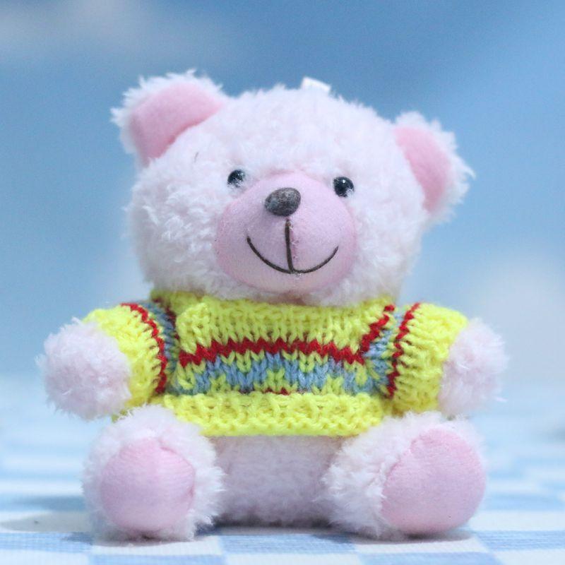 Cute Dress Up Bear Plush Keychain Adorable Sweater Doll Bag Charm Pendant Soft Stuffed Animal Toy Decoration