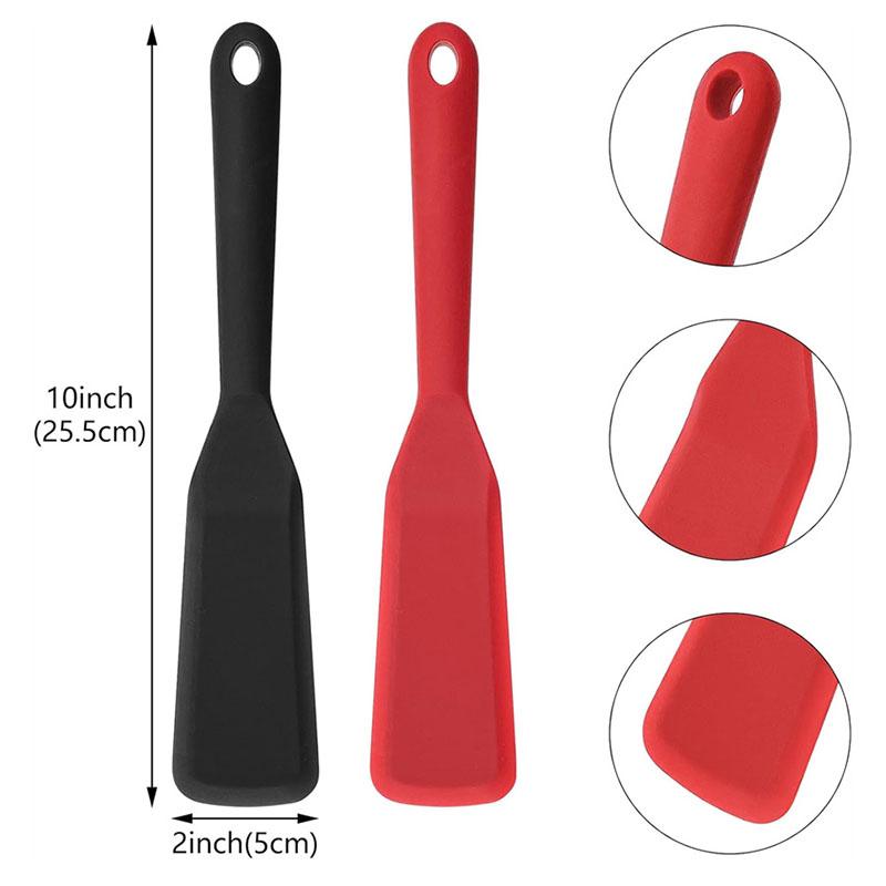 1/2pcs Thin Silicone Spatula Turner Egg Crepe Pancake Spatula Nonstick Heat Resistant Cooking Spatula for Omelet Burgers Pizza