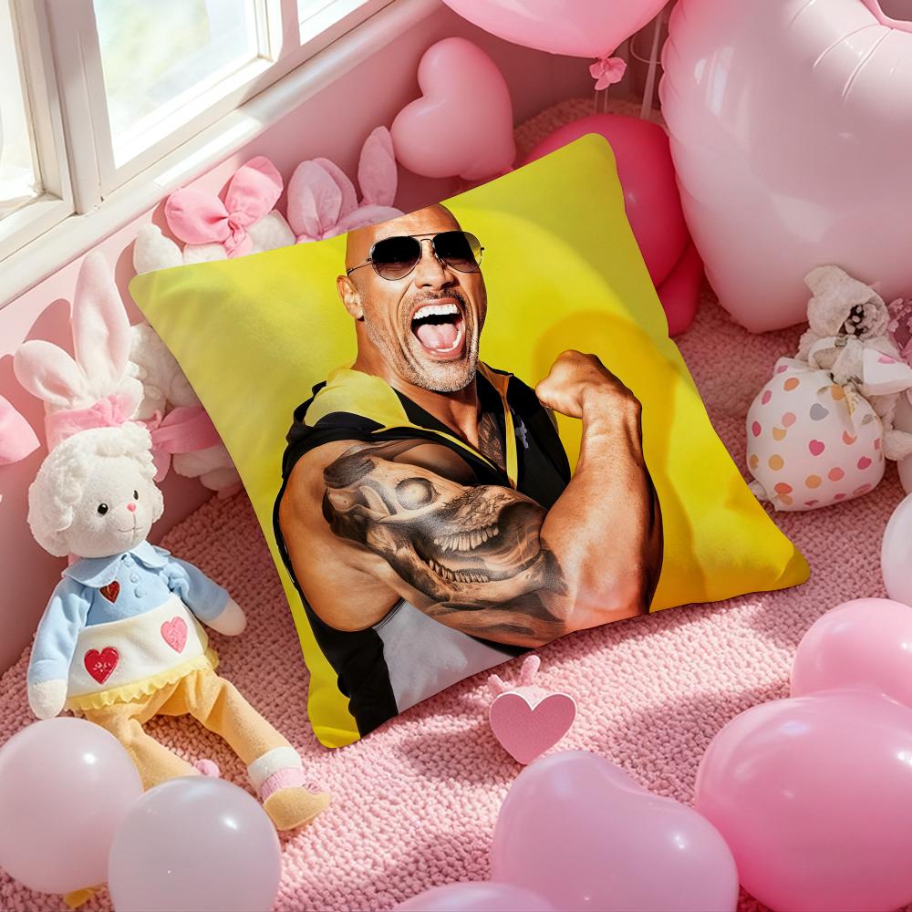 The Rock Face America Dwayne Johnson Cushion Cover Pattern Printed Pillowcase For Living Room Sofa Cushion Cover Bedroom Decor