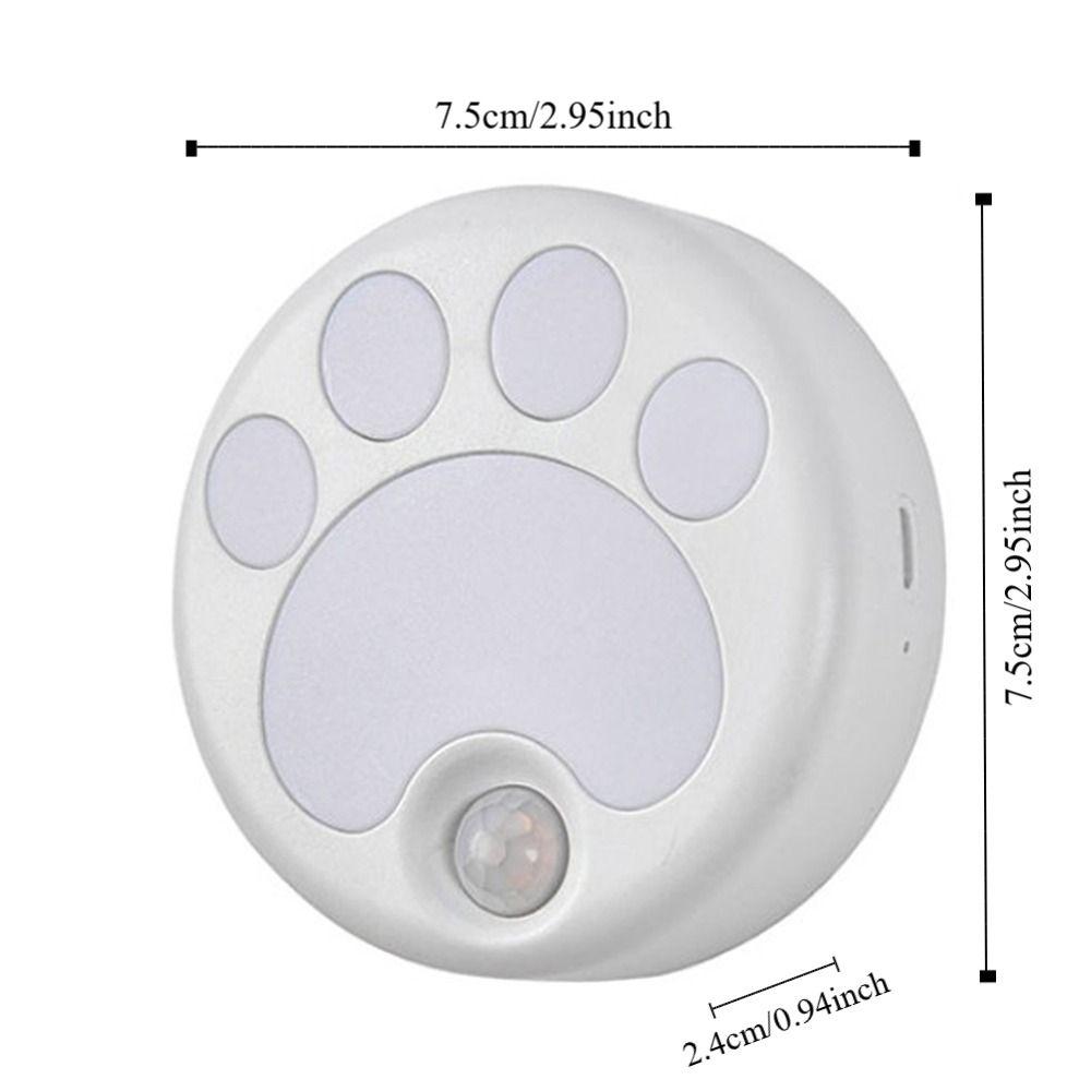 With Motion Sensor Cat Paw Night Lamp USB Rechargeable Wireless LED Light  Kitchen