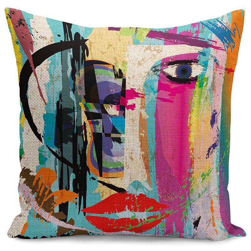 45cm Graffiti Colors Pillowcases Living Room Throw Cushion Cases Cushion Cover