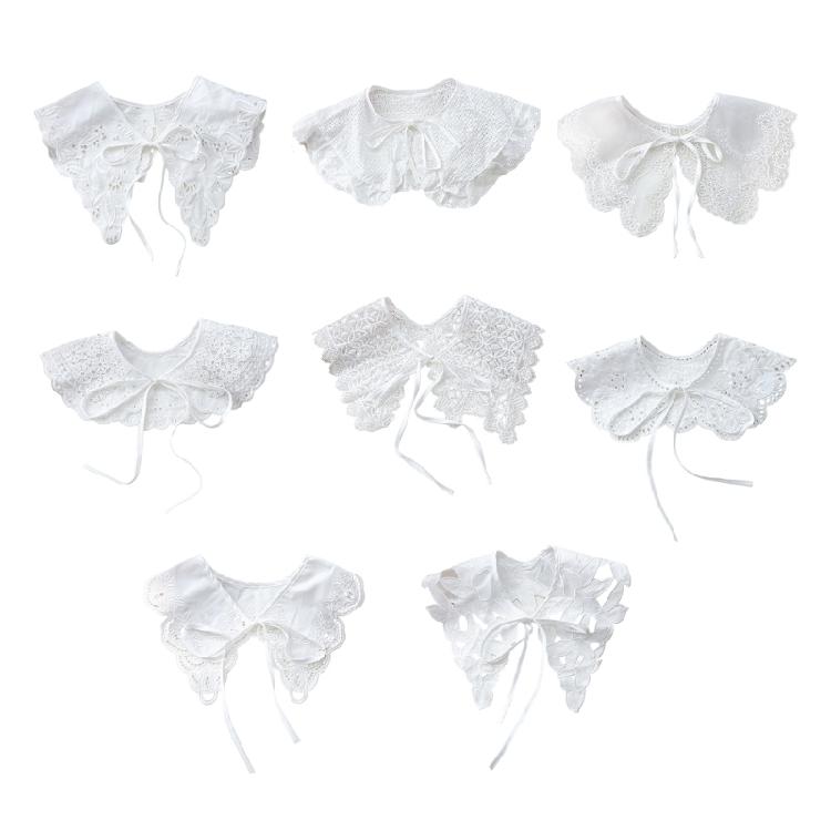 Chic Detachable Neckline Accessory Delicate Lace Spread Lapel Collar 8 Style Choices
