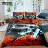 Waterfall Duvet Cover Set Natural Scenery Quilt Cover Pillowcase Landscape Forest Waterfall Queen Size Polyester Bedding Set