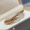 18k Rose Gold Snake Jewelry Bracelet with Diamond-Set Head and Tail