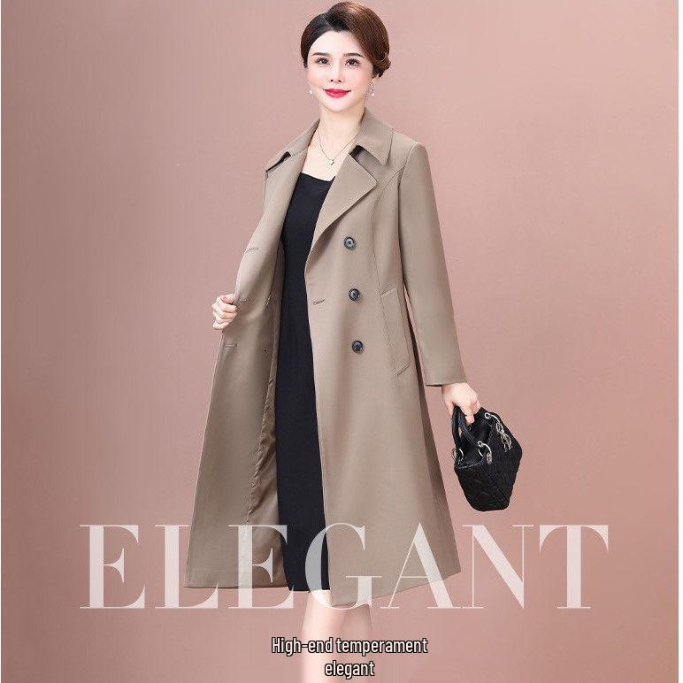 

Элегантный женский тренч средней длины на весну 2025 года для пожилых дам M (Recommended 90-110)